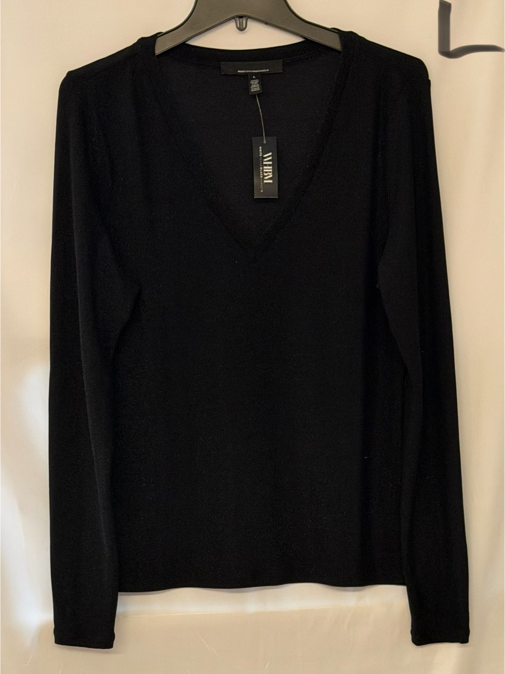 White House Black Market Black V-Neck Lightweight Sweater